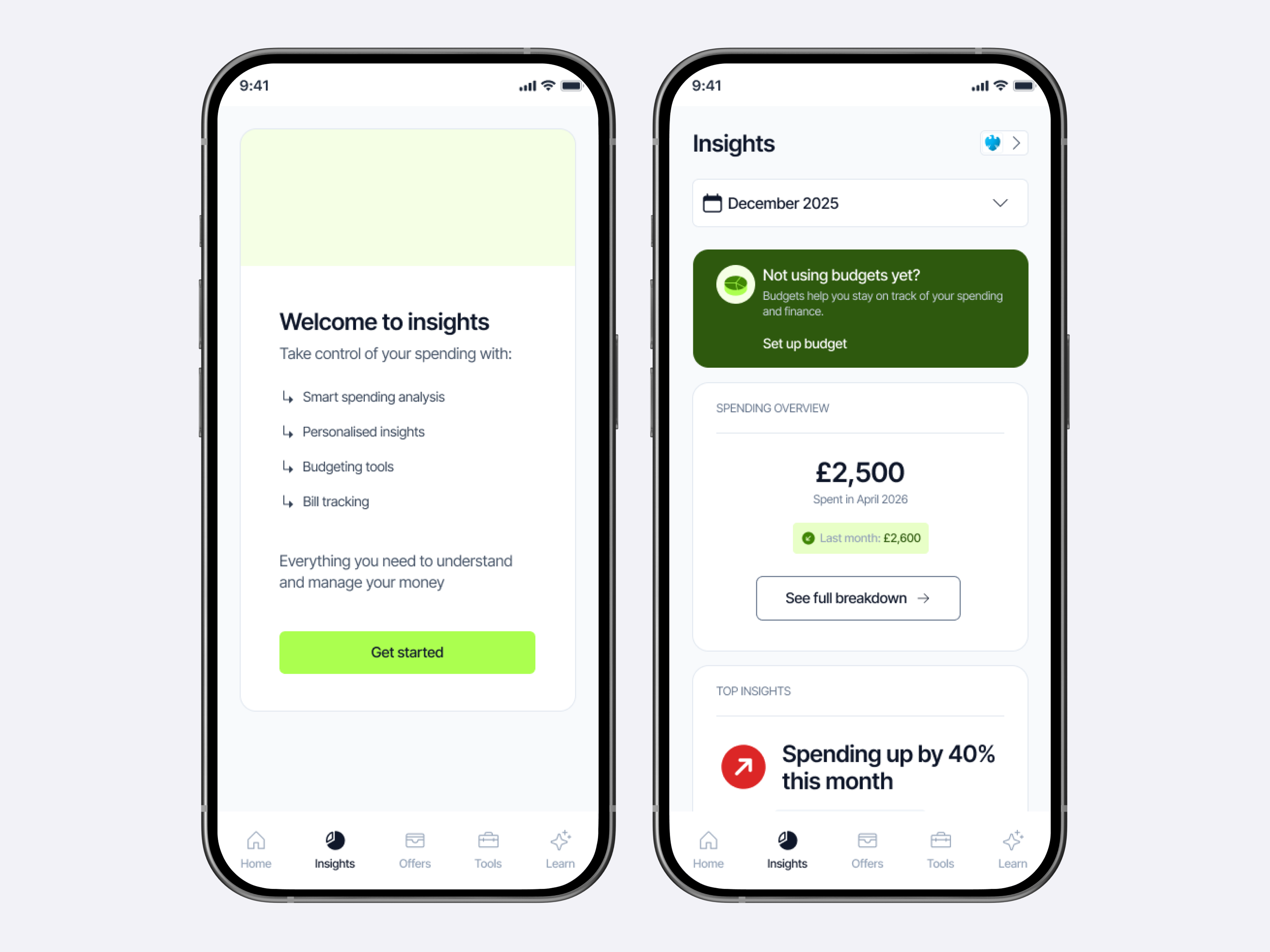 Welcome to Insights and spending overview