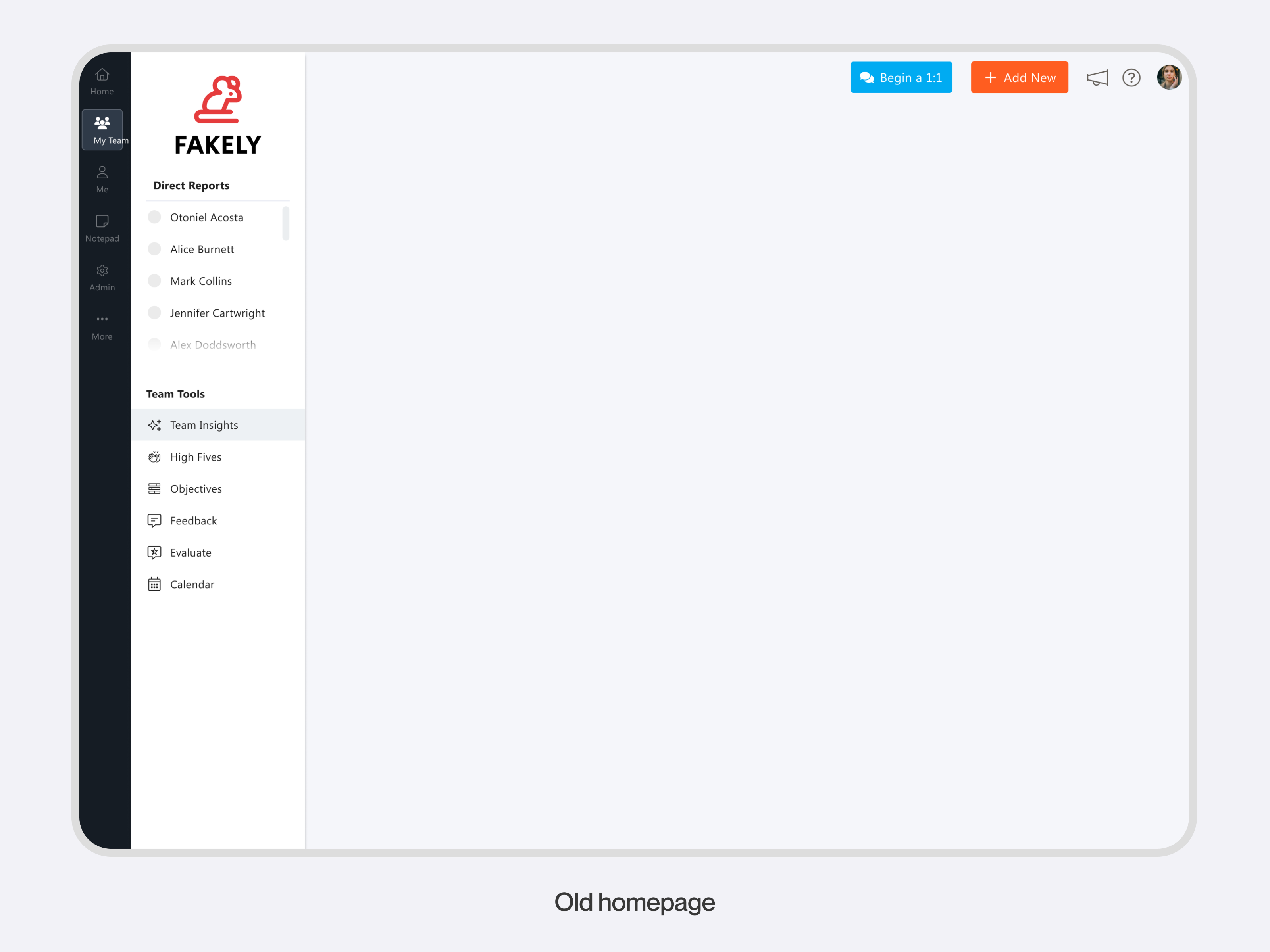 Simplified homepage