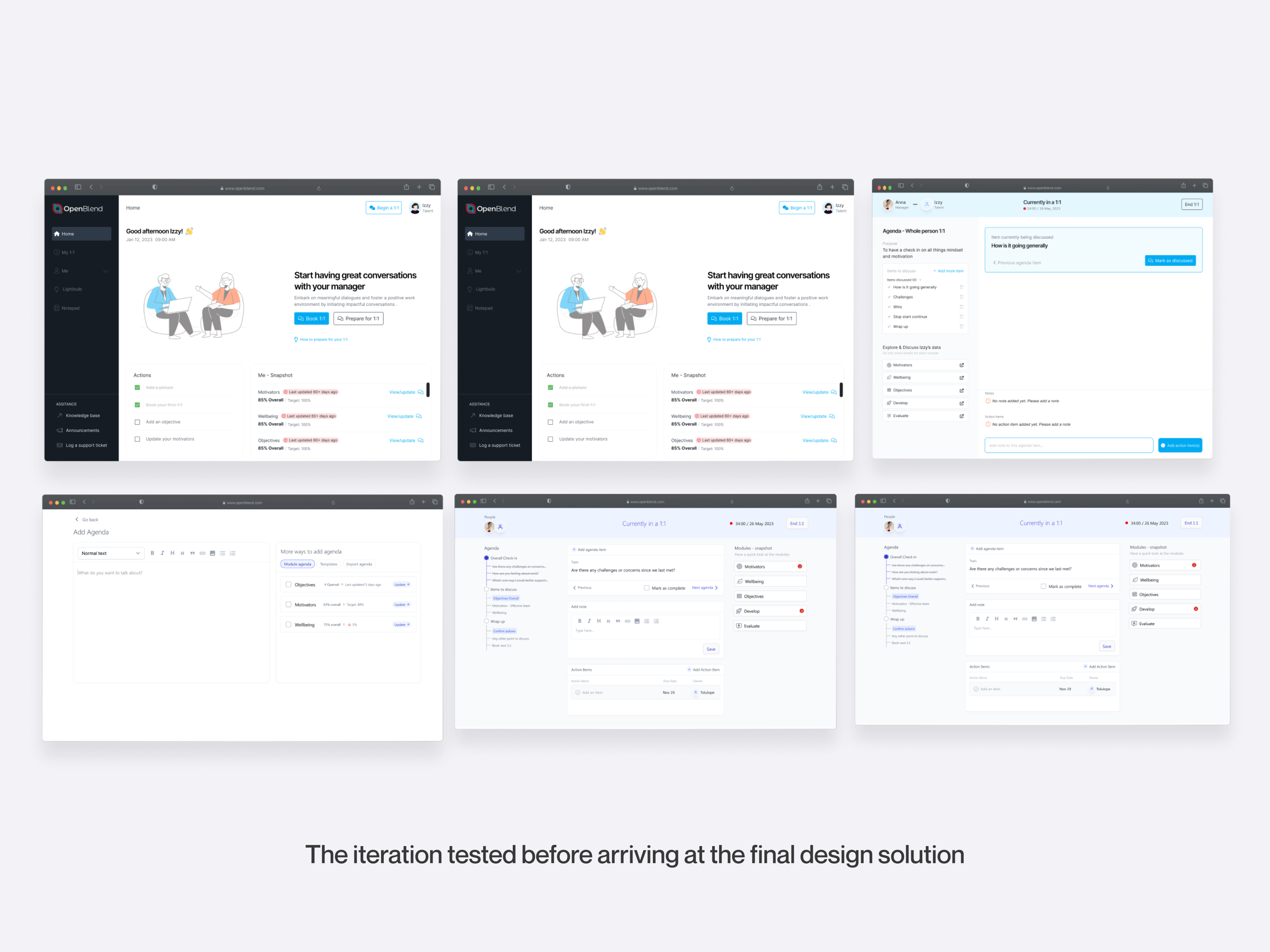 Iteration tested before arriving at the final design